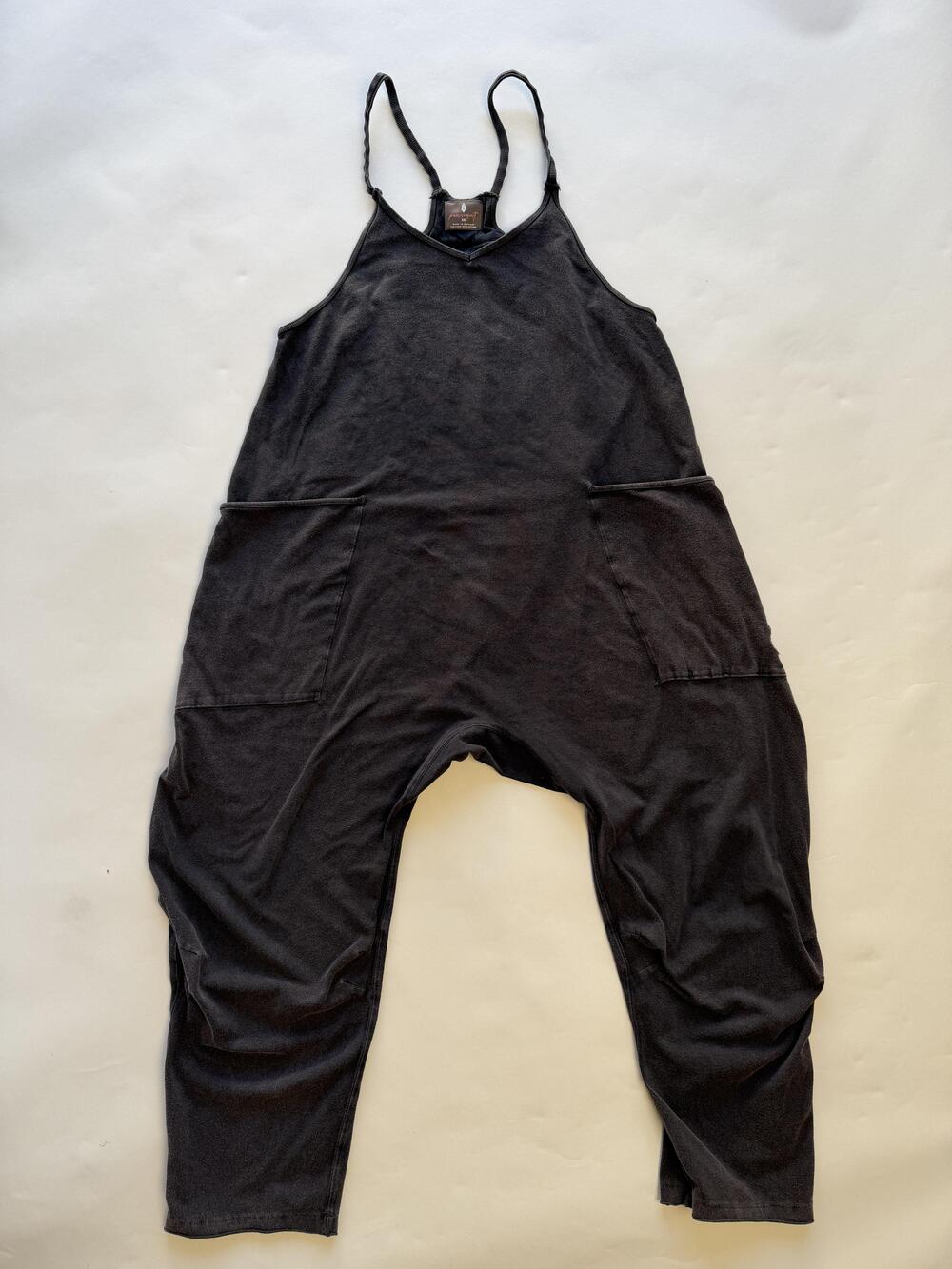 FP Movement Jumpsuit Womens XS Dark Brown Jersey Scoop Neck Pocket One Piece
